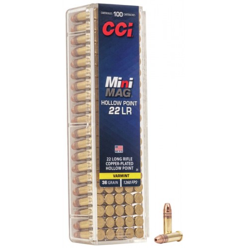 CCI 22LR Mini Mag HV  Copper-Plated RN 100 ks